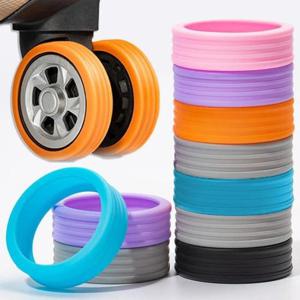 8P 블루 캐리어 수하물 바퀴 실리콘 커버 소음감소 마모 방지