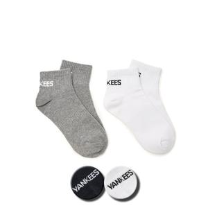 [MLB]공용 워딩로고 2족 세트 발목 양말 (3ASOS054N)