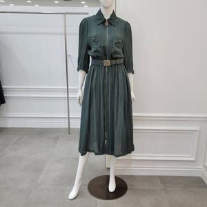 [미니멈]벨티드 집업 롱원피스(MWCAWO7260DN)_IC