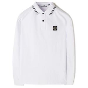 24FW 스톤 슬림 PK 긴팔 카라티 화이트 81152SL18 A1001