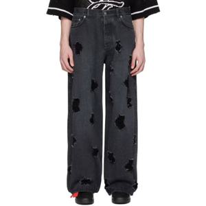 25 FW 오프화이트 남성 블랙 스타 데님 진 241607M186000