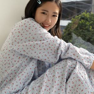 리틀 체리 라운드넥 순면 요루 잠옷 파자마 세트