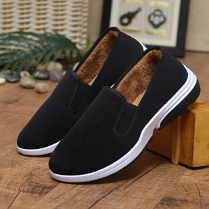남성 겨울 스니커즈 털신 털운동화 방한 단화 블랙