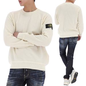 25SS 스톤아일랜드 와펜 패치 크루넥 코튼 니트 K1S155100036 S00B5 V0093