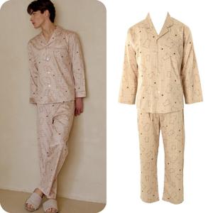 [비너스]남성잠옷 순면 부드러운 실켓면 곰나염 파자마 VPA4471M