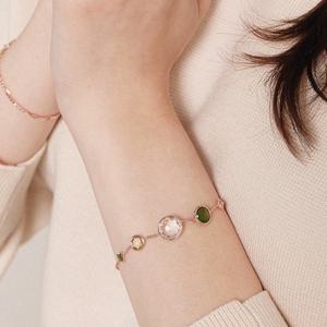 제이로렌 그리너리 펜던트 실버 팔찌 B01034