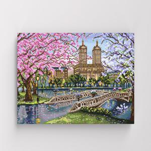 아이러브페인팅 DIY캔버스형 보석십자수 40x50cm 어느 멋진 봄날