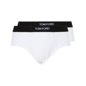 Tom Ford 로고 허리밴드 브리프 2개 팩 T4XC11410 100WHITE TP934844406