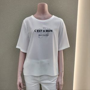 [꼼빠니아]라운드 프린트 기본티셔츠 CAFU4-WKS120 _IC