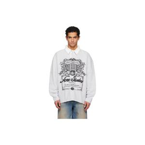 아크네 폴로셔츠 그레이 로고 폴로 셔츠 252129M212001