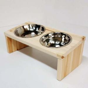 그로우 원목애견식탁 원목식탁 2구 밥그릇 애견식기 개밥그릇 애견식기 개식기 개식탁 애견식탁 강아지식기 원목밥그릇 강아지밥 고양이밥