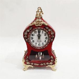 아톰 탁상시계 YB10 레드 원목탁상시계 인테리어탁상시계 거실탁상시계 알람시계 책상시계