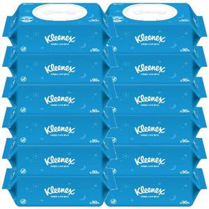 [땡큐온]크리넥스 수앤수 오리지널 물티슈 캡 90매 x12개