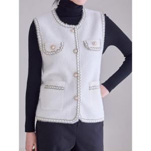 [모리스커밍홈]코코 진주 체인 니트 베스트_M2512VT002D