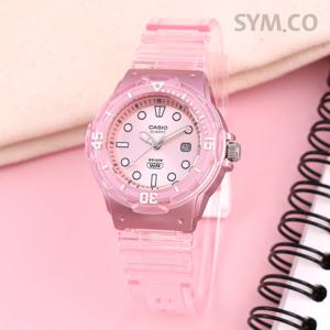 카시오 LRW-200HS-4E 투명 데일리 회전베젤 학생 팝 다이버 여자 우레탄 시계 d