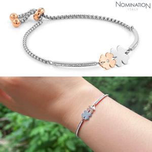 노미네이션 팔찌 MILLELUCI (밀레루치) 스틸큐빅 로즈골드 028004 여자팔찌