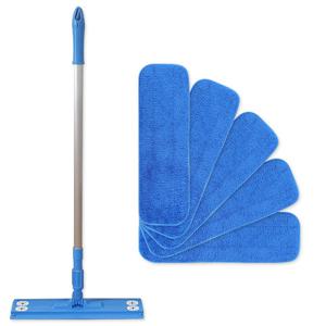 밀대 청소기 블루+극세사 패드 컷팅형 5장 / 청소 밀대 걸레