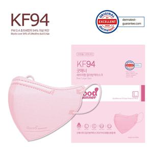 굿매너 KF94 새부리 대형 컬러마스크 핑크 100매(5매입x20)