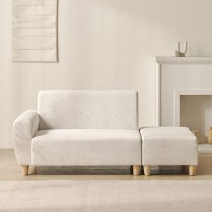 아로미가구 엘사 조야 패브릭 2인용 소파+스툴