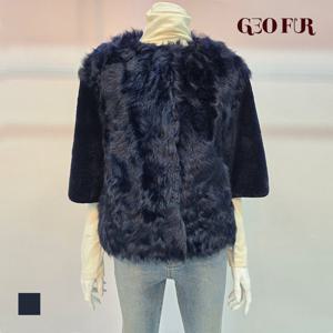 [GEO FUR] 천연모피 양털 5부소매 자켓_G304FJK0050