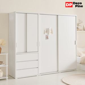 데코파인 리즈 슬라이딩장롱 U세트 옷장 서랍옷장 안방 작은방