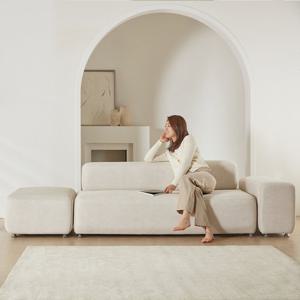 웰퍼니처 몽쉘플러스 아쿠아텍스 패브릭 모듈 3인소파