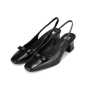 [바바라(슈즈)]B골드 장식과 꼬마 리본 포인트 데일리 슬링백 BBI201BK