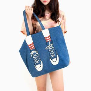 프린팅 에코백 지퍼 천가방 캐주얼 면가방 쇼퍼백