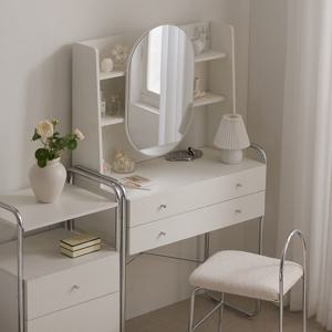 나무뜰 루스 미드센츄리 슬라이딩 거울 서랍 수납 콘솔 화장대 CNM237C (착불)