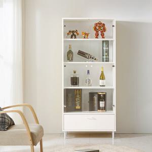 나무뜰 스모어 강화유리 장식장 높은 수납장 800 HPF204C (착불)