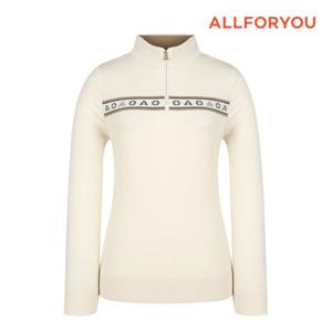 [올포유][올포유]여성 로고 포인트 반집업 니트 AWSHM8191-102