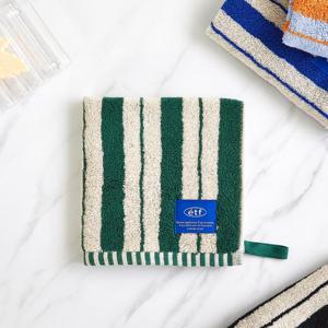 [모던하우스] ETF 더블 스트라이프 핸드타월 GREEN 34X34cm 65g
