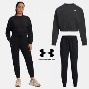 [언더아머(백)]여성 부드러운 기모 플리스 맨투맨 조거 팬츠 트레이닝복 세트 7035-9438-001