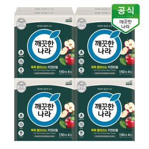 깨끗한나라 뽑아쓰는 키친타올 톡톡 150매 4입 x 4팩