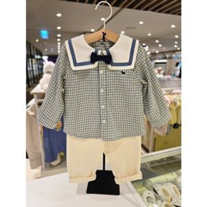 [블루독베이비] 25 FW(민트)빅카라 셔츠형 상하세트(45A1361009) 신생아 출산 백일 돌 선물 조카 유아 아가