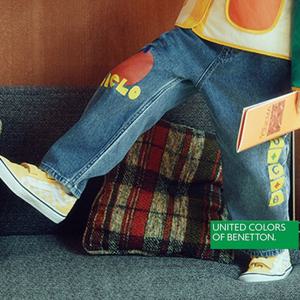[베네통키즈]25FW+컬러 나염 데님 팬츠 QADP04541