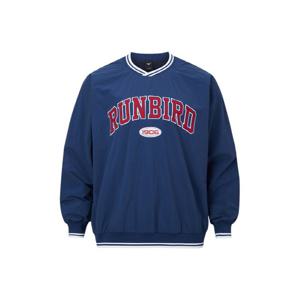 [미즈노(스포츠)]런버드 빅 레터링 오버핏 우븐 맨투맨 네이비 32YC465214