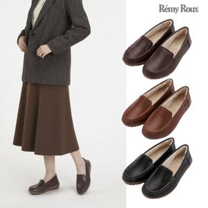 [레미록스] 여성 소가죽 퍼로퍼 3cm 보아털 안감 논슬립 3color (빠른배송)