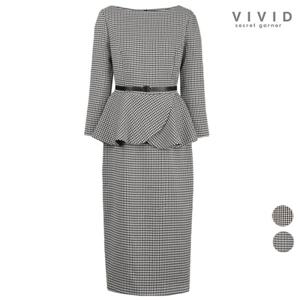 [비비드 시크릿가너]VIVID 여성 하운투스 패블럼 정장원피스