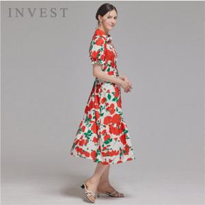 비비드 플라워 카라 원피스_INI5M1OP3301