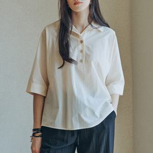 [캐리스노트]박시ST 반오픈 셔츠형 블라우스 CNEMBL003