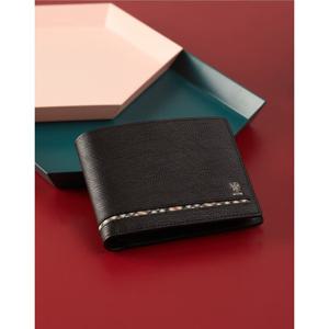 [닥스ACC] [선물포장/쇼핑백동봉] 블랙 체크 라인 포인트 소가죽 반지갑 DBWA5F623