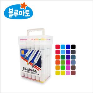[블루마토] 스탠드 유성 마카펜 사인펜 24색(TMP011)
