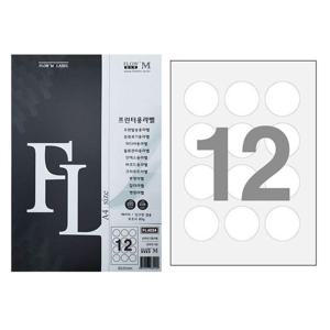 플로엠 전산 라벨지 분류표기용 원 12칸 100매 FL4034 우편라벨 주소지라벨 라벨지 인쇄라벨 분류라벨지 인