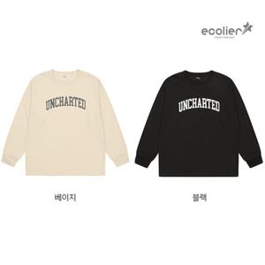 [에꼴리에]남자 가을신상 블러 레터링 바이오 라운드티(25C0407)