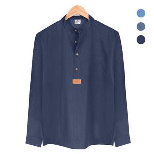 [모로엠]남자 핸리넥 데님 네이비 남자청남방 셔츠 ON-SHA-QW15E
