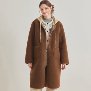 [포커스]후드 탈착 무스탕 롱 코트 PBBF5W1CT1581