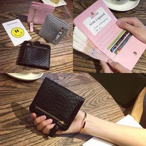 크로커 엠보 슬림 반지갑 여성지갑 장지갑 명함 카드