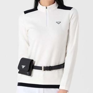 폴라 겨울용 여성 스포츠웨어 골프상의 반집업 스판 티셔츠