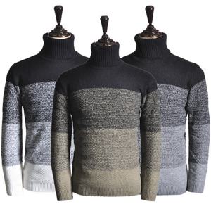 YKP1614 삼색슬라브 남자 니트폴라